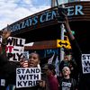 Anti-Vaxxers Chant "Let Kyrie Play" In Chaotic Protest Outside Barclays Center Before Nets Opener